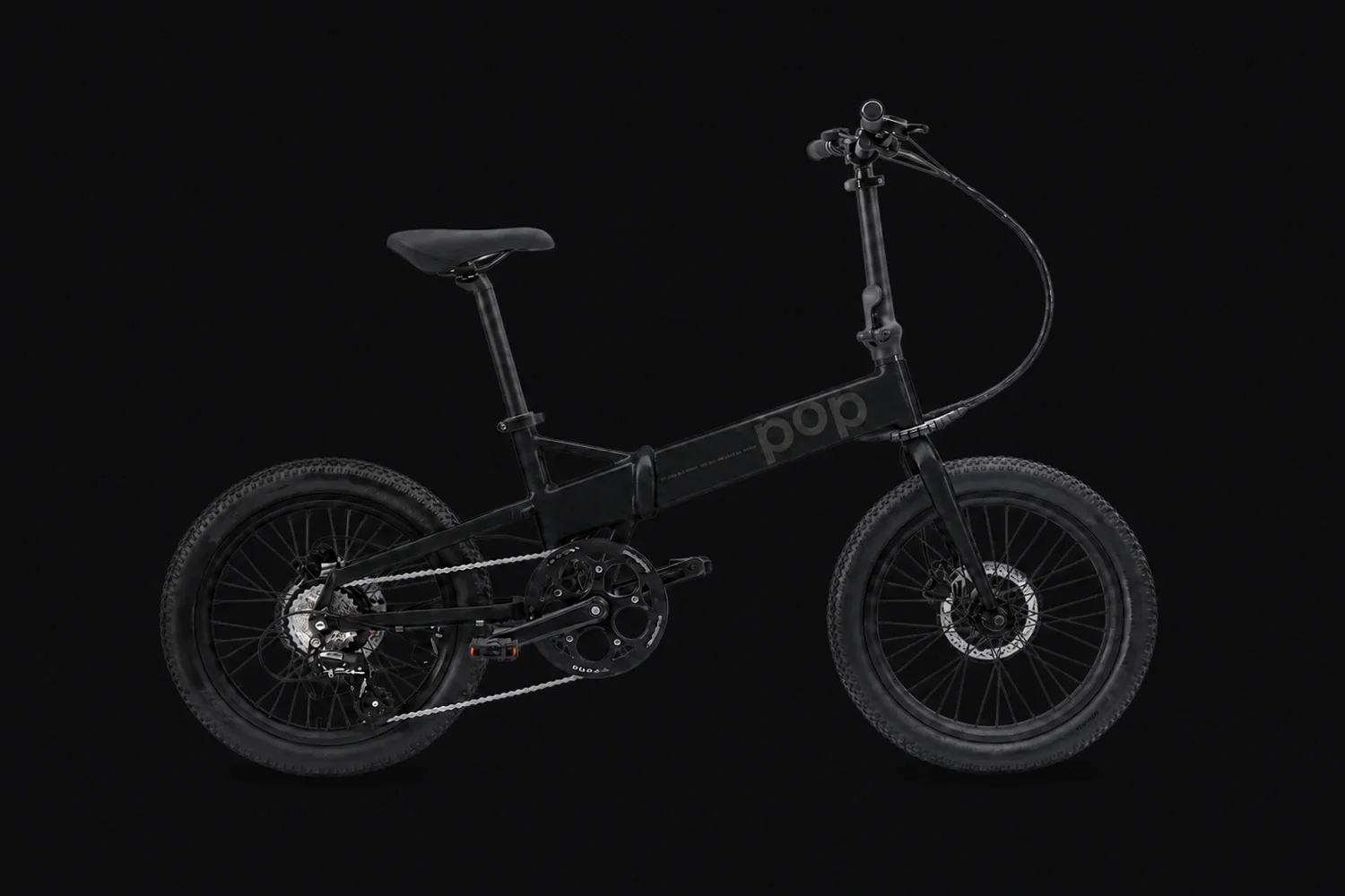 POP folding e-bike in Black on Black